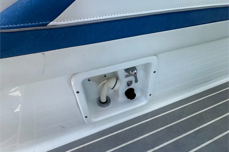 Slide: The Image of 2018 Formula 350 Crossover Bowrider OB, deck detail with water connection. - 30