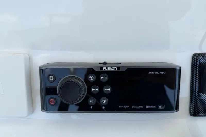 Slide: The Image of Fusion MS-UD750 marine stereo on 2015 Regulator 23 Center Console boat. - 18
