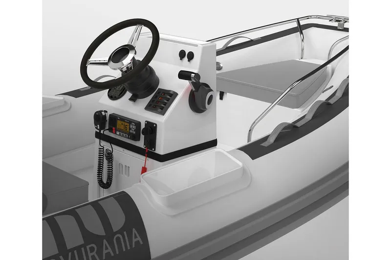 Slide: The Image of Manufacturer Provided Image: Novurania DL 360 boat 2026, modern cockpit design. - 1