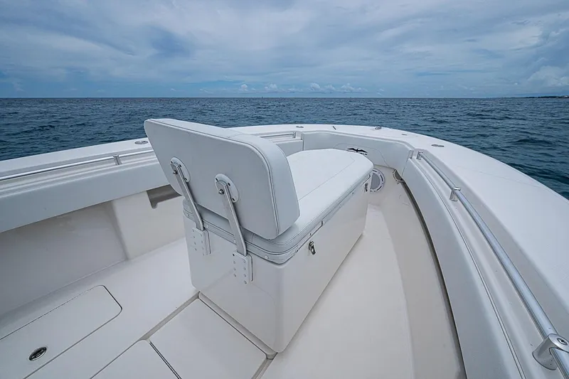Slide: The Image of 2018 Invincible 33 Open Fisherman boat interior with ocean view. - 17