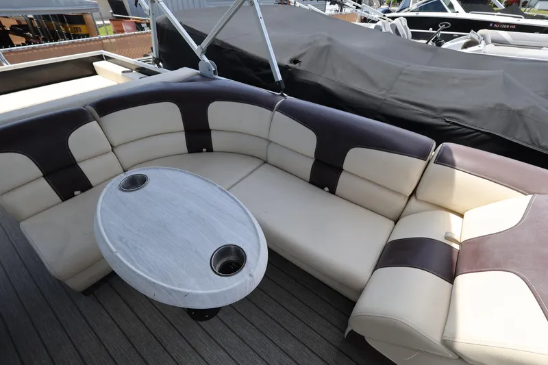 Slide: The Image of Luxurious Lexington 525 Series 5 boat seating, 2021 model, with elegant beige and brown upholstery. - 16