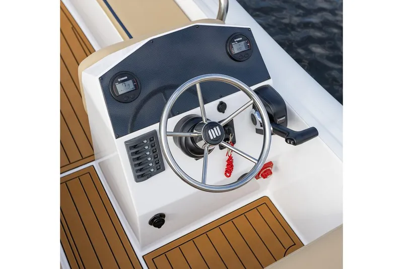 Slide: The Image of Manufacturer Provided Image: Steering console of Novurania Catamaran 450, year 2026. - 2