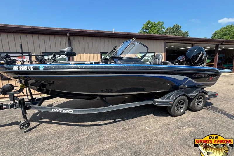 The Image of 2020 Nitro ZV21 Pro boat on trailer at D&R Sports Center. - 0