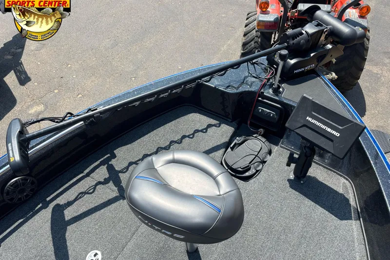 Slide: The Image of Interior of a 2020 Nitro ZV21 Pro boat with Minn Kota and Humminbird equipment. - 9