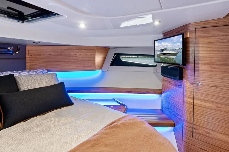 Slide: The Image of Luxurious interior cabin of 2024 Boston Whaler 405 Conquest with modern amenities. - 60