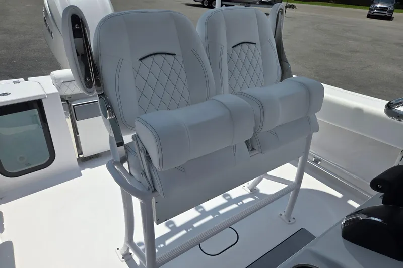 Slide: The Image of 2026 Sportsman Open 232 Center Console boat seating with elegant design and premium upholstery. - 8