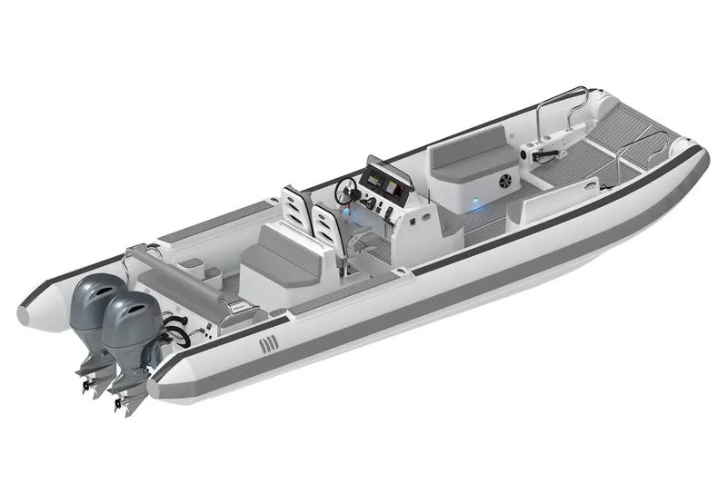 Slide: The Image of Manufacturer Provided Image: 2026 Novurania Catamaran 28 with dual outboard engines. - 5