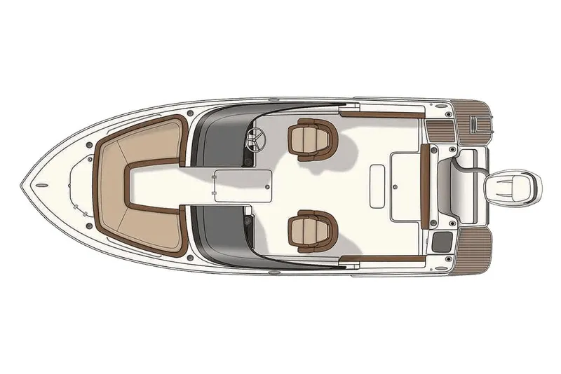 Slide: The Image of Manufacturer Provided Image: Top view of 2026 Scout 215 Dorado boat layout with seating and deck features. - 17