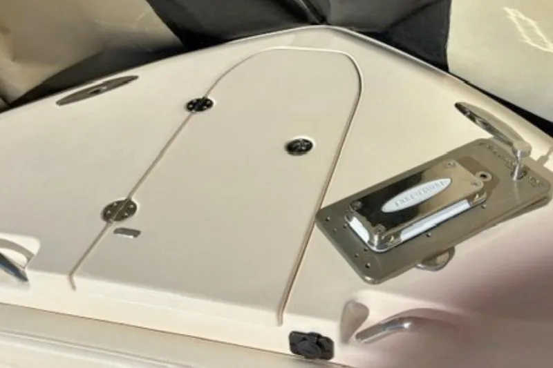 Slide: The Image of 2025 Grady-White Canyon 336 boat deck with stainless steel fittings. - 24