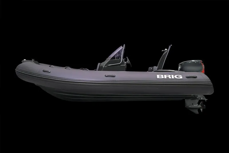 Slide: The Image of Manufacturer Provided Image: Black Brig Eagle 5 boat, 2026 model, side view. - 2
