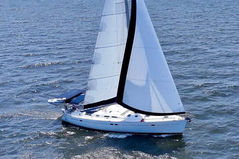 The Image of Sailing yacht Beneteau Oceanis Clipper 473, 2002 model, cruising on open water. - 0