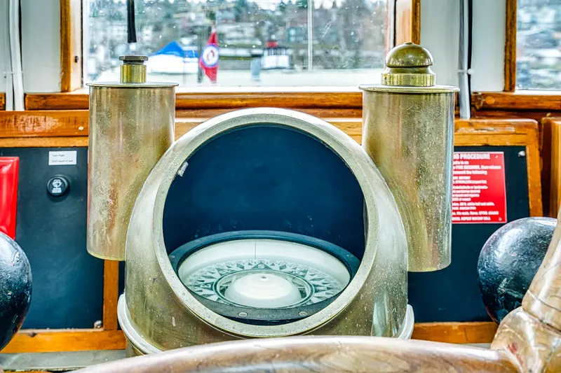 Slide: The Image of 1941 Custom Sagstad Fantail ship compass, vintage maritime navigation instrument. - 24