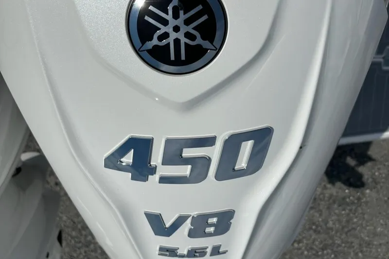Slide: The Image of Yamaha 450 V8 5.6L engine cover on Regal 36 XO 2026. - 44