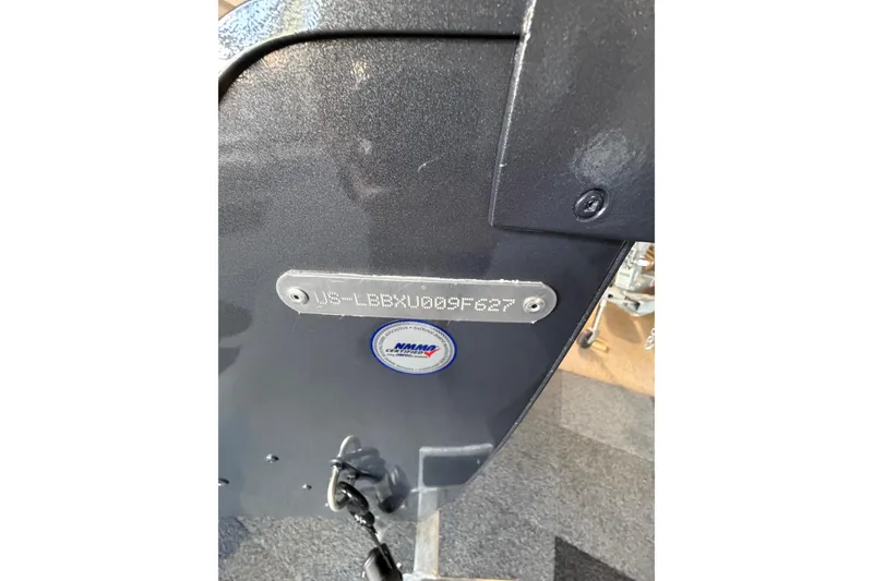 Slide: The Image of 2027 Lund 1700 Explorer Sport boat hull identification number plate. - 25