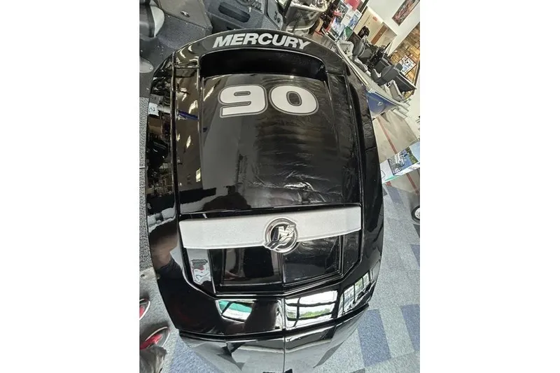 Slide: The Image of Mercury 90 horsepower engine on a 2027 Lund 1700 Explorer Sport boat. - 5