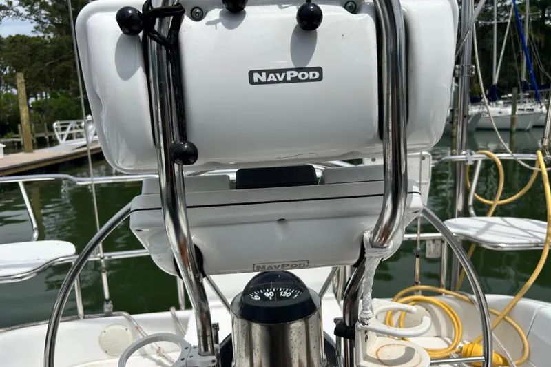 Slide: The Image of Cockpit of 1998 Catalina 36 MkII sailboat with NavPod navigation equipment. - 27
