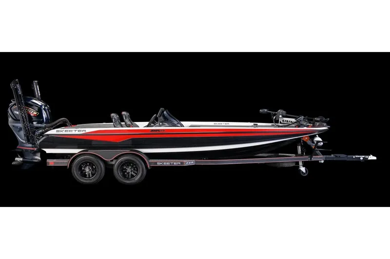 Slide: The Image of Manufacturer Provided Image: 2022 Skeeter ZXR 20 bass boat on trailer, side view. - 13
