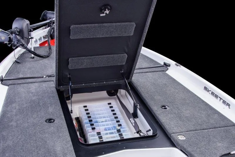 Slide: The Image of Manufacturer Provided Image: 2022 Skeeter ZXR 20 boat with open storage compartment. - 7