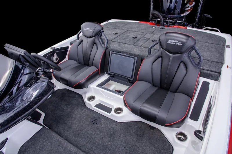 Slide: The Image of Manufacturer Provided Image: 2022 Skeeter ZXR 20 boat interior with dual seats and control panel. - 9