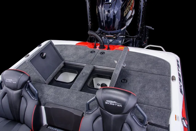 Slide: The Image of Manufacturer Provided Image: 2022 Skeeter ZXR 20 boat interior with storage compartments and seating. - 11