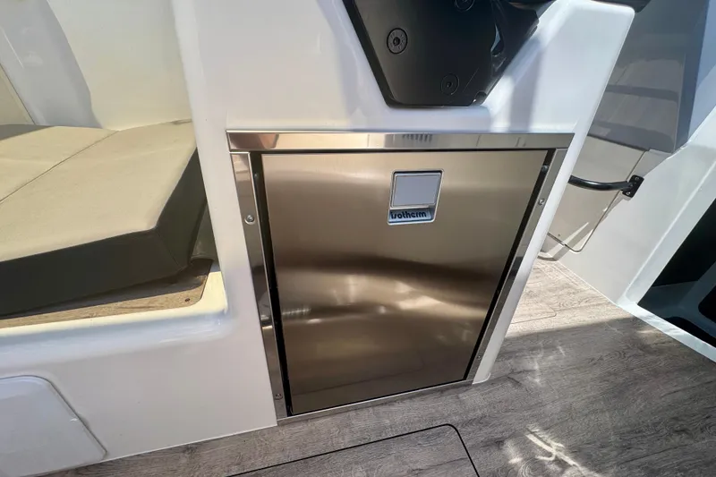 Slide: The Image of Stainless steel fridge on 2026 Navan C30 boat, featuring sleek design and modern interior. - 34