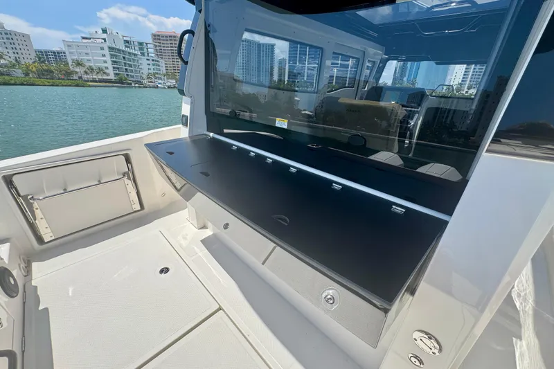 Slide: The Image of 2026 Navan C30 boat interior with sleek design and waterfront view. - 12