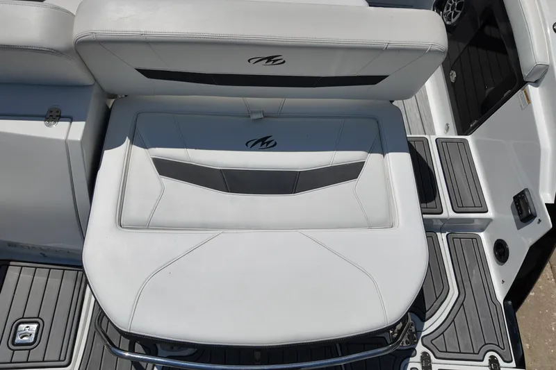 Slide: The Image of 2017 Monterey 258SS Super Sport boat seating with sleek design and modern upholstery. - 8