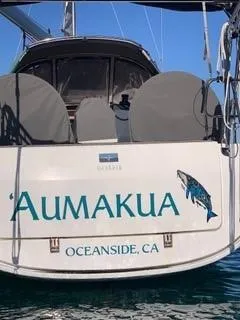 Slide: The Image of The stern of a 2014 Bavaria Cruiser 37 named 'Aumakua'. - 45