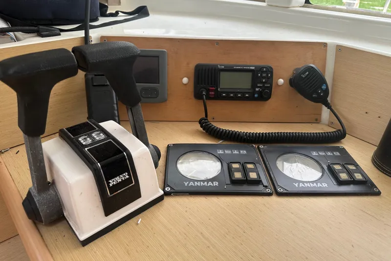 Slide: The Image of Control panel of a 2010 Lagoon 440 catamaran with Volvo Penta and Yanmar equipment. - 27