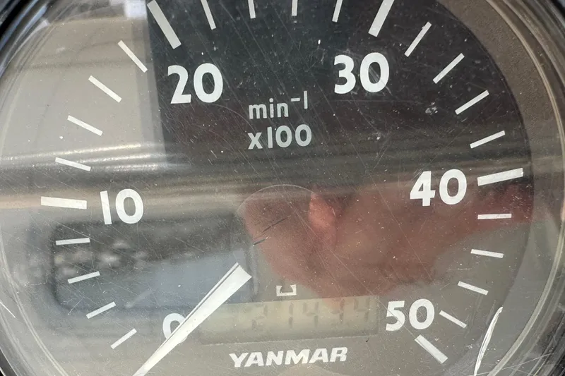 Slide: The Image of Close-up of a Yanmar tachometer on a 2010 Lagoon 440 boat. - 16