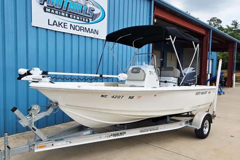 Slide: The Image of 2023 Key West 188 Bay Reef boat on trailer at Foothills Marine Center. - 4