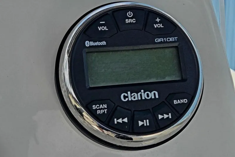 Slide: The Image of Clarion GR10BT Bluetooth stereo system on 2023 Key West 188 Bay Reef boat. - 35
