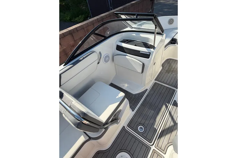 Slide: The Image of 2018 Bayliner VR5 Bowrider I/O interior with sleek seating and modern design. - 20