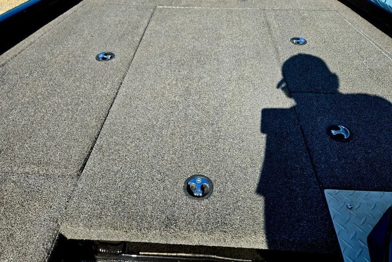 Slide: The Image of 2022 Vexus AVX1980 boat deck with shadow and metal fixtures. - 25