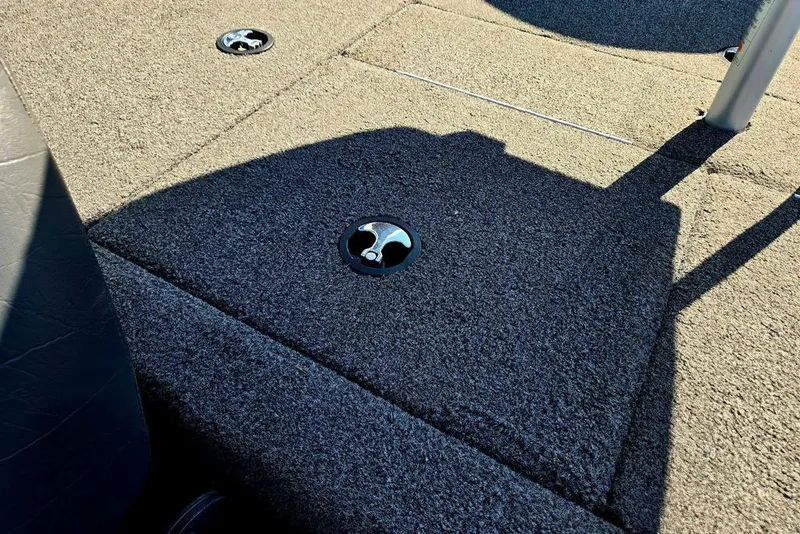 Slide: The Image of 2022 Vexus AVX1980 boat deck with carpeted surface and metal fixtures. - 46