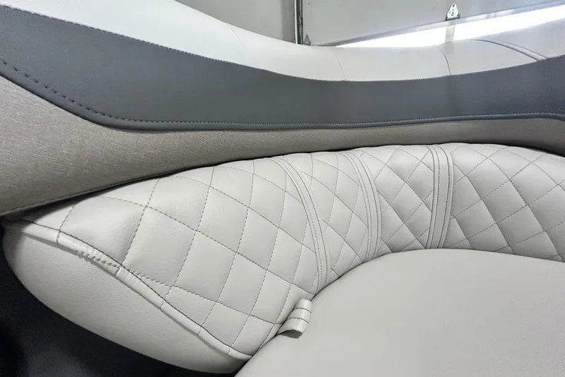 Slide: The Image of Luxurious seating detail of 2026 Godfrey Sweetwater 2286 SFL boat with quilted upholstery. - 19