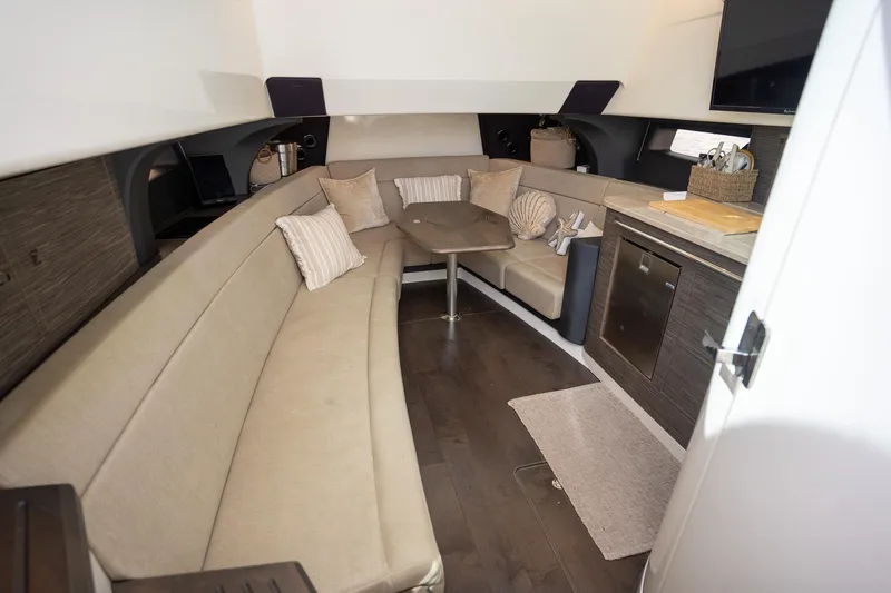 Slide: The Image of Luxurious interior of 2017 Boston Whaler 420 Outrage yacht with cozy seating and modern amenities. - 20