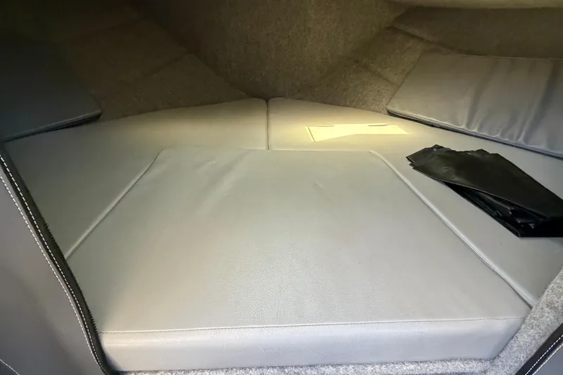 Slide: The Image of Interior cabin of 2018 Thunder Jet Pilot 26' boat with cushioned seating. - 15
