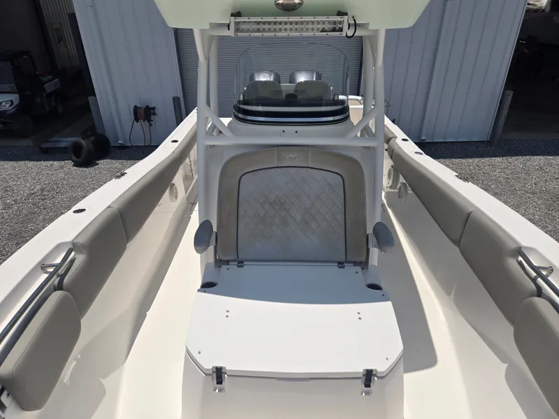 Slide: The Image of The image shows the cockpit of a 2019 Sea Fox 288 Commander boat. - 11