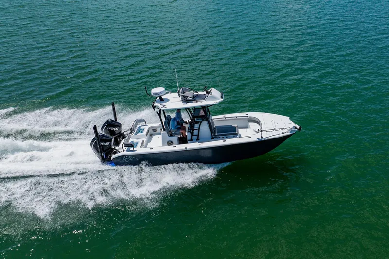 Slide: The Image of Costa Custom Boats 264HC 2021 model cruising on open water. - 22