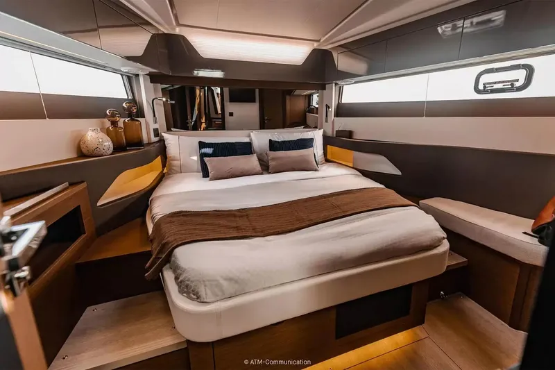 Slide: The Image of Luxurious bedroom in a modern yacht with stylish design and cozy atmosphere. - 5