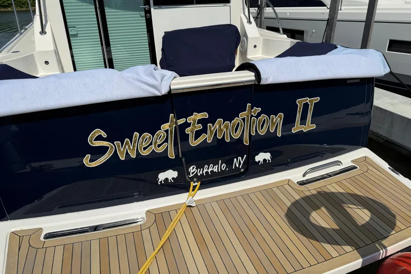 Slide: The Image of 2024 Back Cove 372 boat named "Sweet Emotion II" docked in Buffalo, NY. - 76