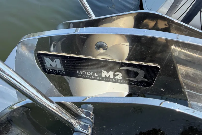 Slide: The Image of Mantus Marine M2 anchor on 2024 Back Cove 372 boat, close-up view. - 67