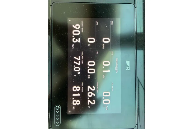 Slide: The Image of A digital display shows various boat information such as speed, temperature, and voltage. - 40