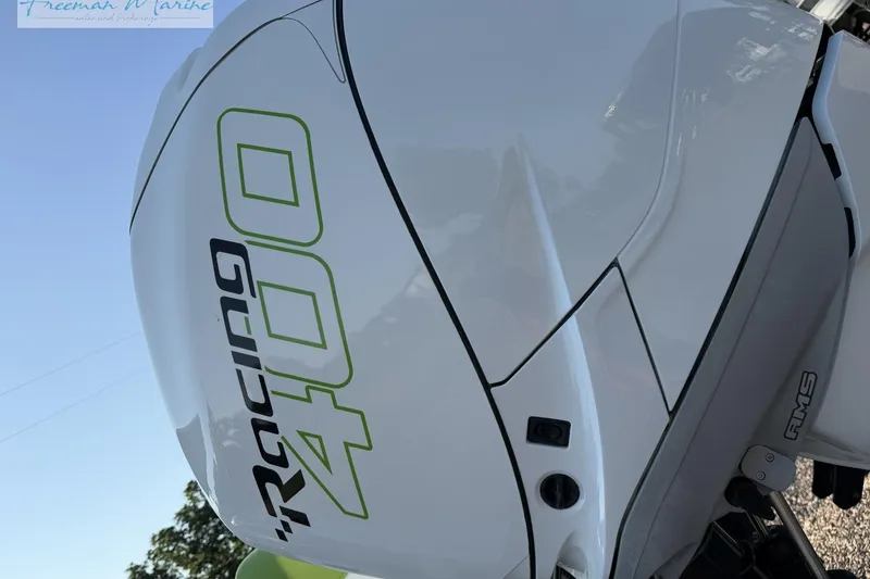 Slide: The Image of White Racing 400 engine on a 2017 Statement 380 Open boat. - 8