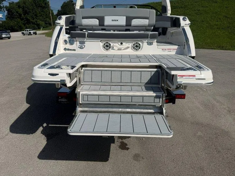 Slide: The Image of Rear view of a Chaparral SSX 30 with a fold-out swim platform. - 16