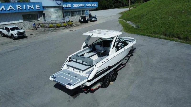 Slide: The Image of Chaparral SSX 30 from 2026 on a trailer in a parking lot. - 3