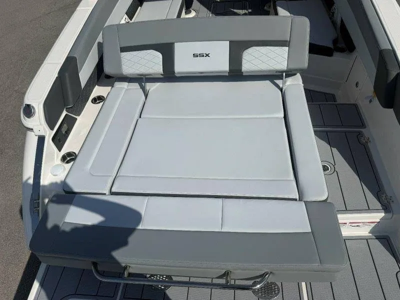 Slide: The Image of The image shows the sun pad of a 2026 Chaparral SSX 30 boat. - 38