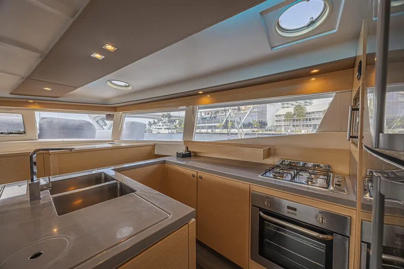 Slide: The Image of Modern kitchen interior of 2015 Fountaine Pajot Sanya 57 yacht with sleek design and appliances. - 9