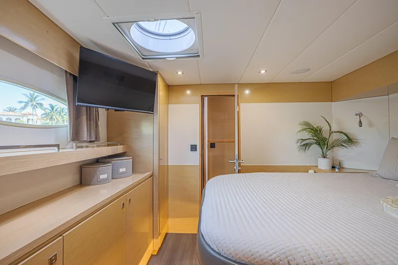 Slide: The Image of Luxurious cabin interior of 2015 Fountaine Pajot Sanya 57 yacht with modern amenities. - 21